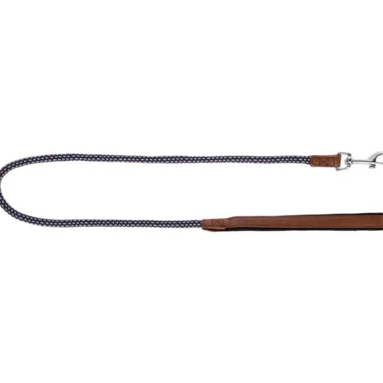 Laisse courte ronde en corde Bleue 100 cm