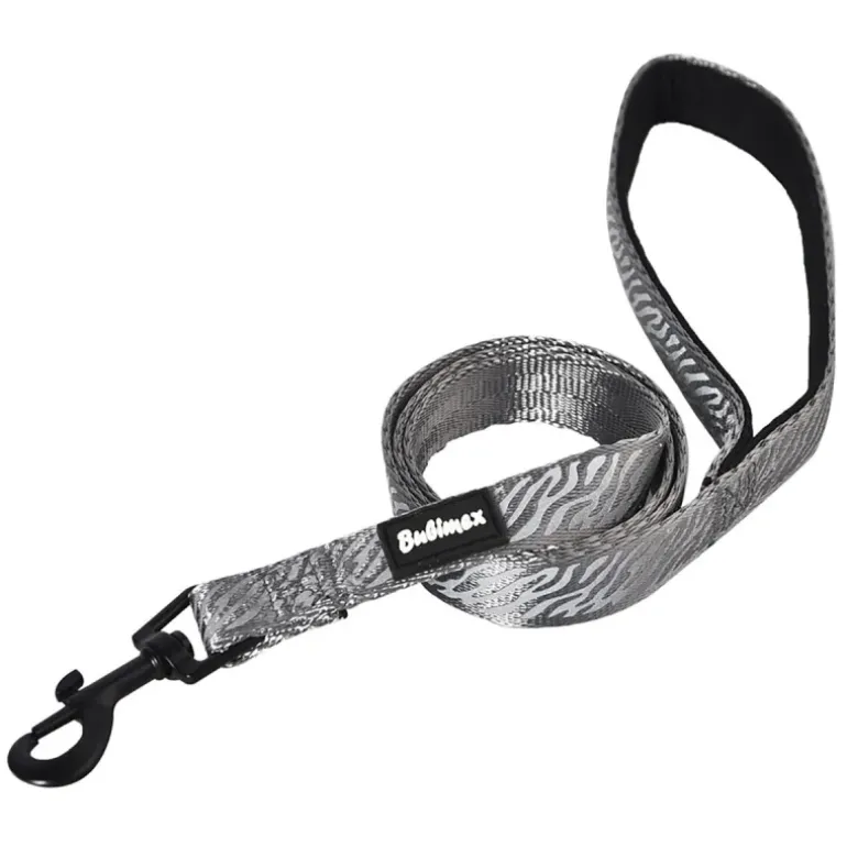 Laisse pour chien avec poignée réfléchissante - Gris 100 cm