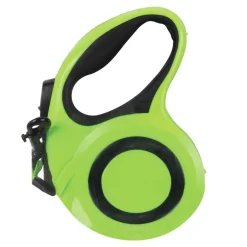 Laisse rétractable 5m sangle réfléchissante chien 40kg jaune