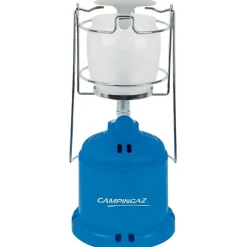 Lampe à gaz Lumogaz autonomie 5h verre bleu Ø 12 cm x H 26 cm