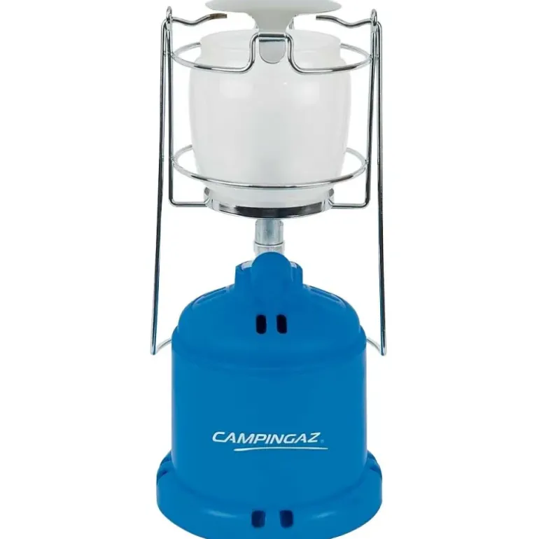 Lampe à gaz Lumogaz autonomie 5h verre bleu Ø 12 cm x H 26 cm