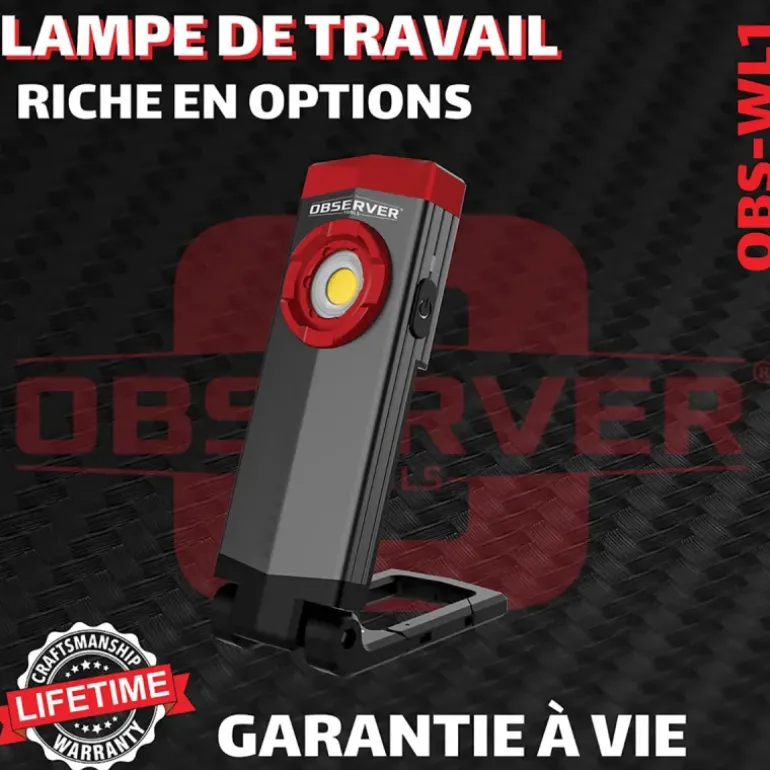 Lampe de travail SLIM OBSERVER - Rechargeable USB-C 1000 Lumens