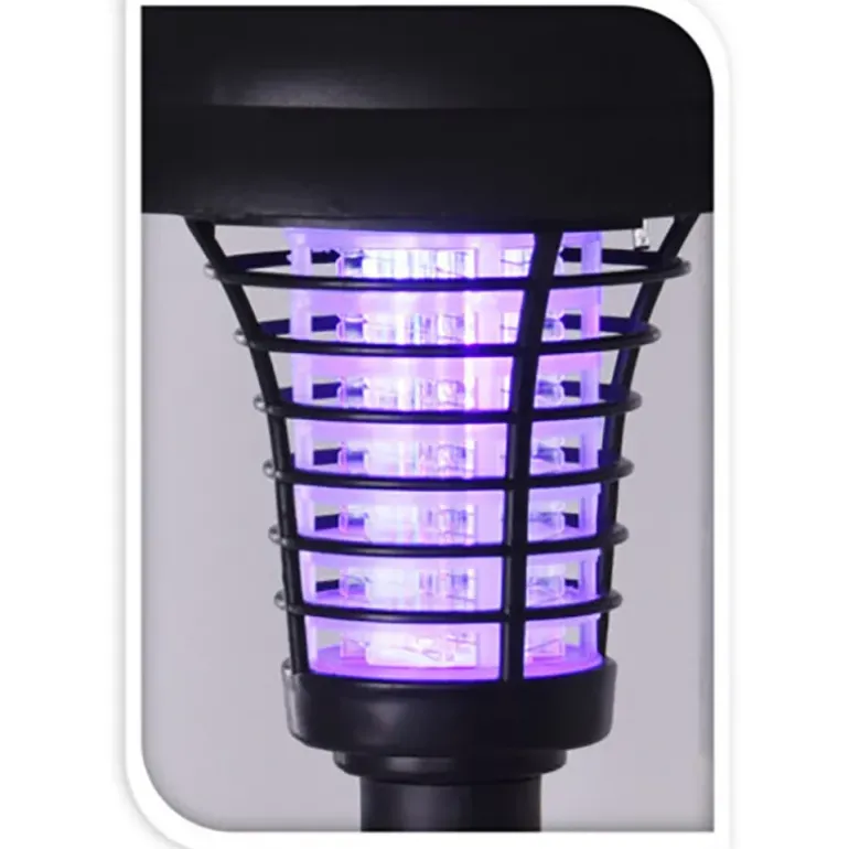 Lampe Solaire LED Anti-Moustiques - Blanc Anti-UV - Autonomie 6 à 8h