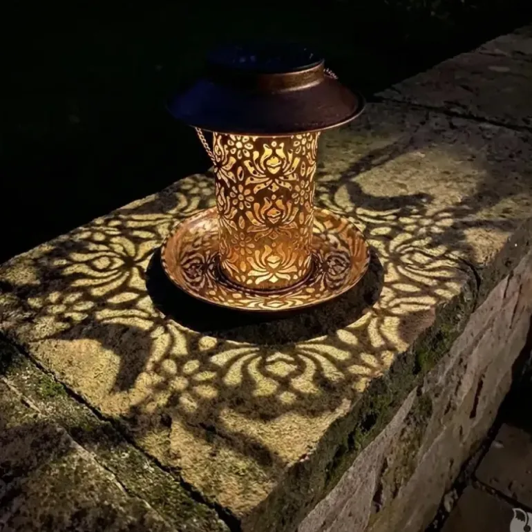 Lanterne solaire et mangeoire Ø 19 x 20 cm