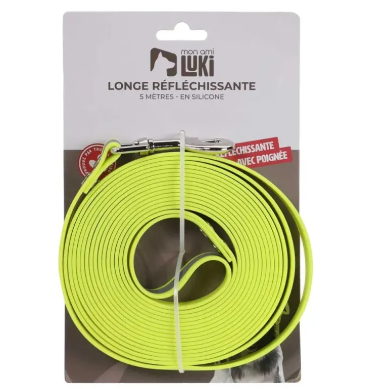 Longe réfléchissante silicone jaune fluo 5m x 2cm