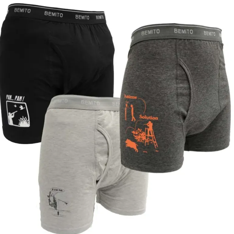 Lot 3 boxers humour ceinture élastique coton doublé M à 3XL