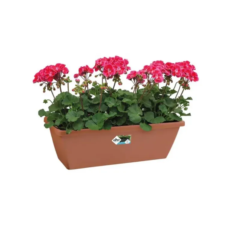 Lot de 4 Balconnières Elho® 50x16cm en plastique effet terre cuite
