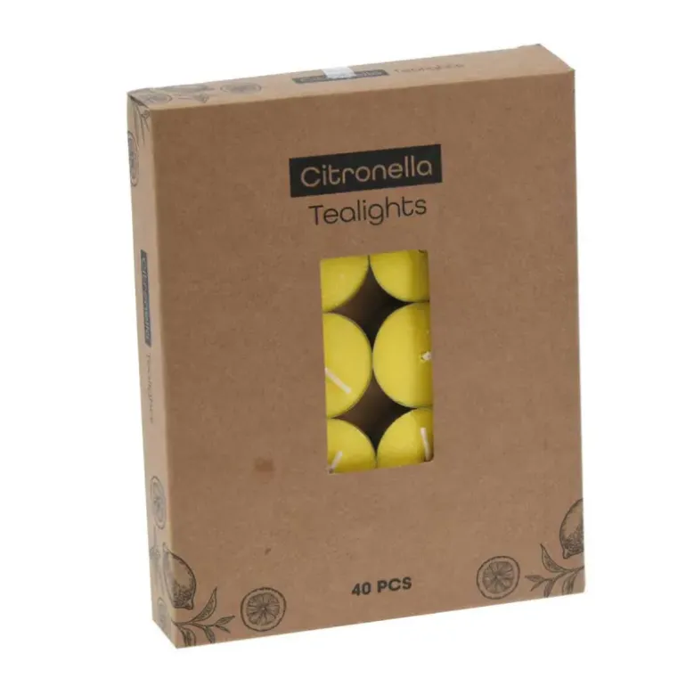 Lot de 40 bougies chauffe-plat à la citronnelle
