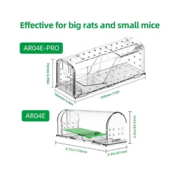 Lot de 2 cages à souris en plastique résistantes avec aération
