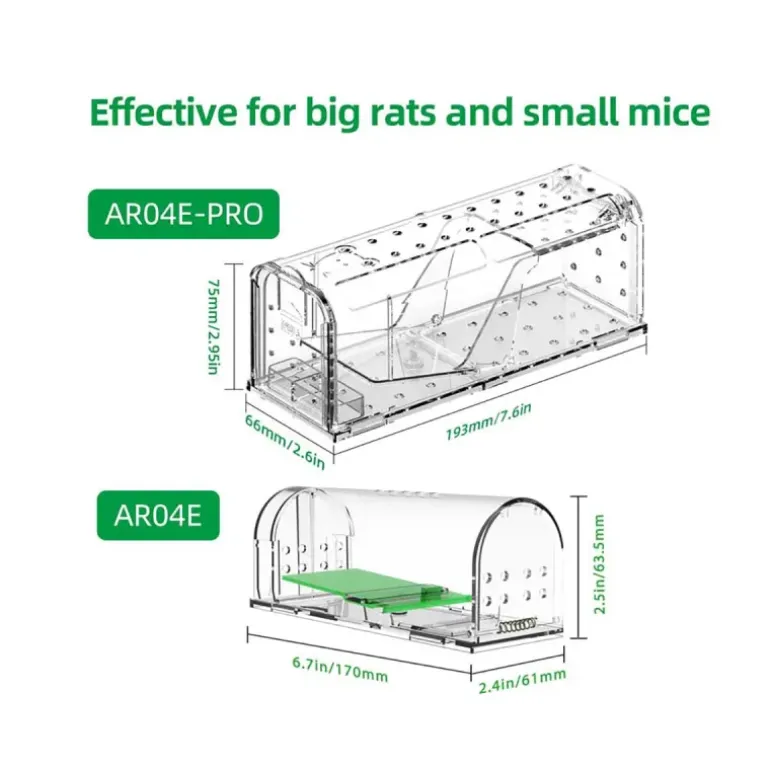 Lot de 2 cages à souris en plastique résistantes avec aération