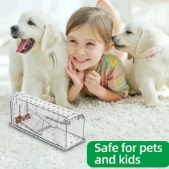 Lot de 2 cages à souris en plastique résistantes avec aération