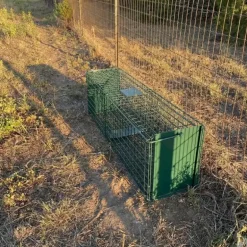 Lot de 10 Cages Renard à Appât robuste en maille carrée 13kg 140x30x35cm
