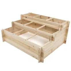 Lot de 3 carrés potager bois de sapin avec géotextile