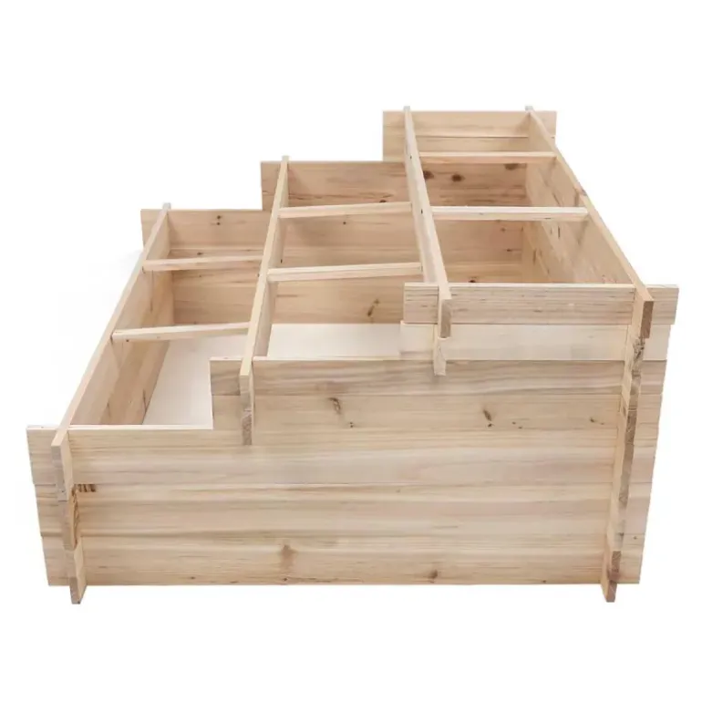 Lot de 3 carrés potager bois de sapin avec géotextile