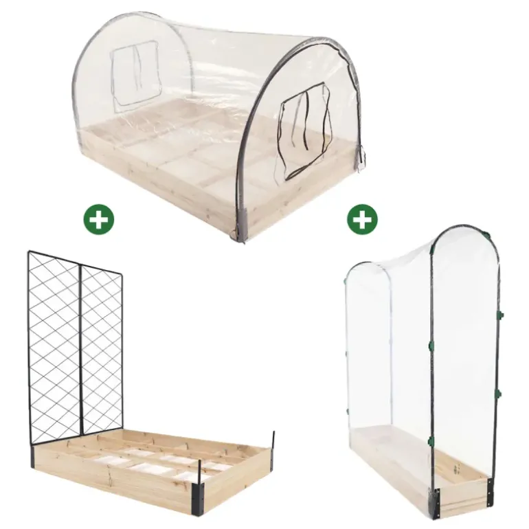 Lot de 3 carrés potager en bois de sapin