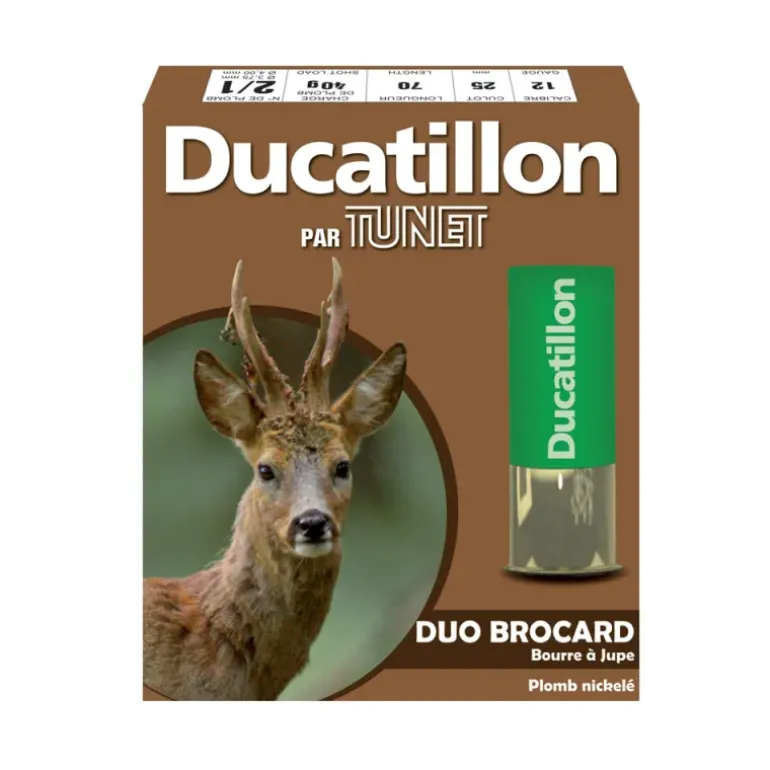 Lot de 40 cartouches cal.12/70 bourre jupe "Duo Brocard" 390m/s