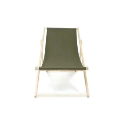 Lot de 2 Chiliennes en Bois de Pin et Toile Coton Kaki