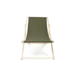 Lot de 2 Chiliennes en Bois de Pin et Toile Coton Kaki