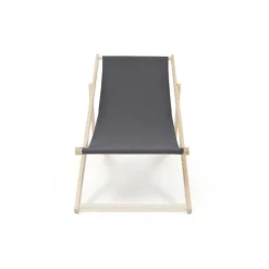 Lot de 2 Chiliennes en Toile de Coton Grise - Structure Bois de Pin