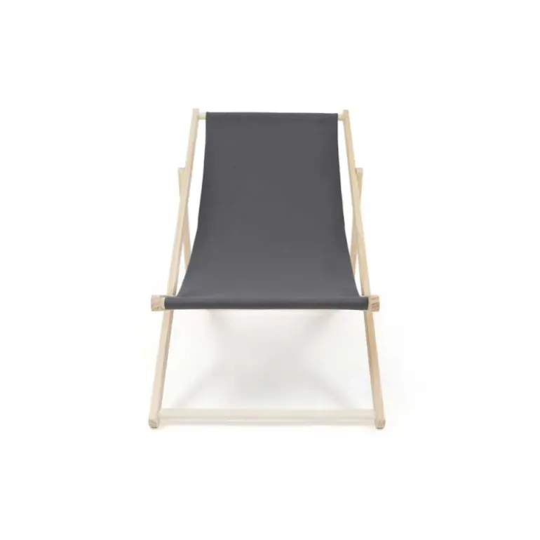 Lot de 2 Chiliennes en Toile de Coton Grise - Structure Bois de Pin