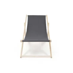 Lot de 2 Chiliennes en Toile de Coton Grise - Structure Bois de Pin