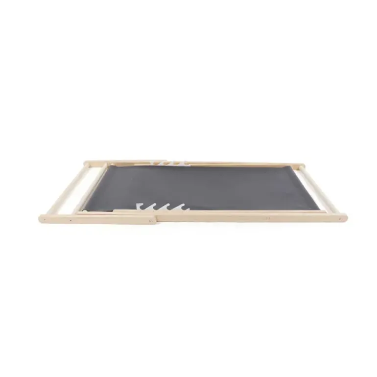Lot de 2 Chiliennes en Toile de Coton Grise - Structure Bois de Pin