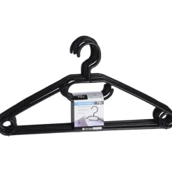 Lot de 10 cintres à vêtements noirs à tête tournante - 40 cm