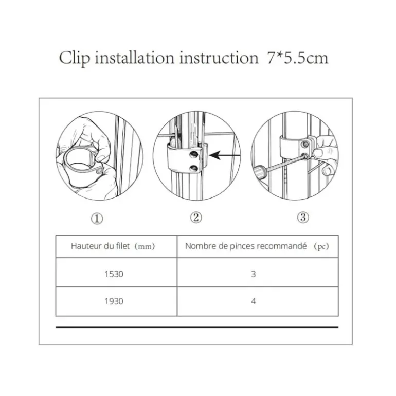 Lot de 4 clips de fixation pour panneau grillagé Ø4,8 cm - Acier galvanisé