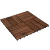Lot de 4 dalles de terrasse en bois d'acacia 30x30 cm - Résistantes et esthétiques