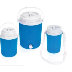 Lot de 3 Distributeurs de Boisson en Plastique - Capacités 7,5L, 2,4L et 1,25L - Bleu et Blanc