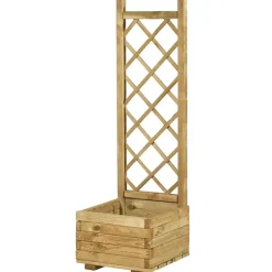 Lot de 2 Jardinières avec treillis en bois autoclave