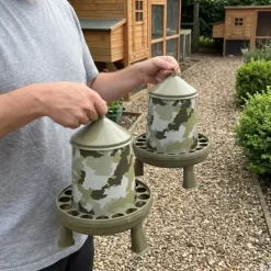 Lot de 5 Mangeoires sur pieds surélevés 4 kg camo Ø 33cm H 37,5cm