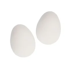 Lot de 2 oeufs factices caoutchouc crème