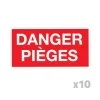 Lot de 10 Panneaux DANGER PIÈGES Akilux 26x20cm lot de 10