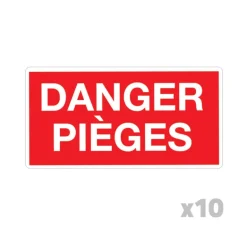 Lot de 10 Panneaux DANGER PIÈGES Akilux 26x20cm lot de 10