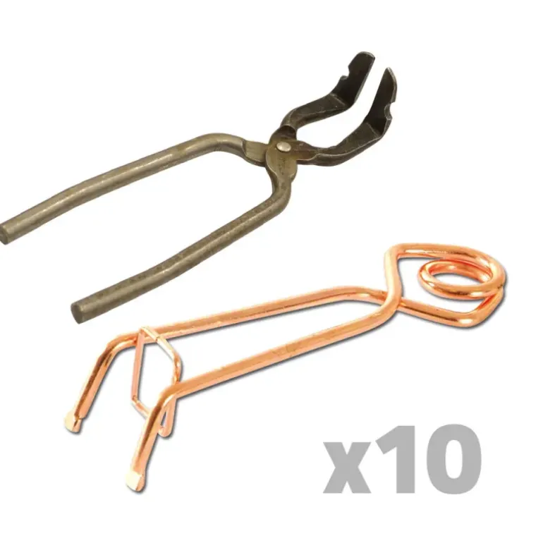 Lot de 10 pièges à taupes Putange traditionnels en acier cuivré + pince