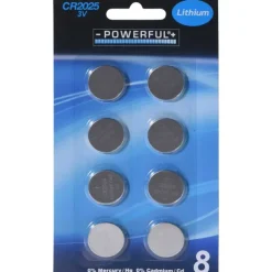 Lot de 8 piles bouton CR2025 – Lithium 3V longue durée