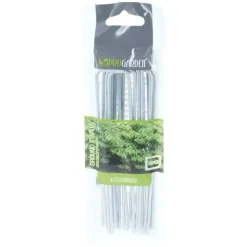 Lot de 10 piquets de fixation Progarden 14 cm - Métal galvanisé résistant