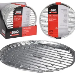 Lot de 3 plateaux en aluminium pour barbecue Ø35 cm