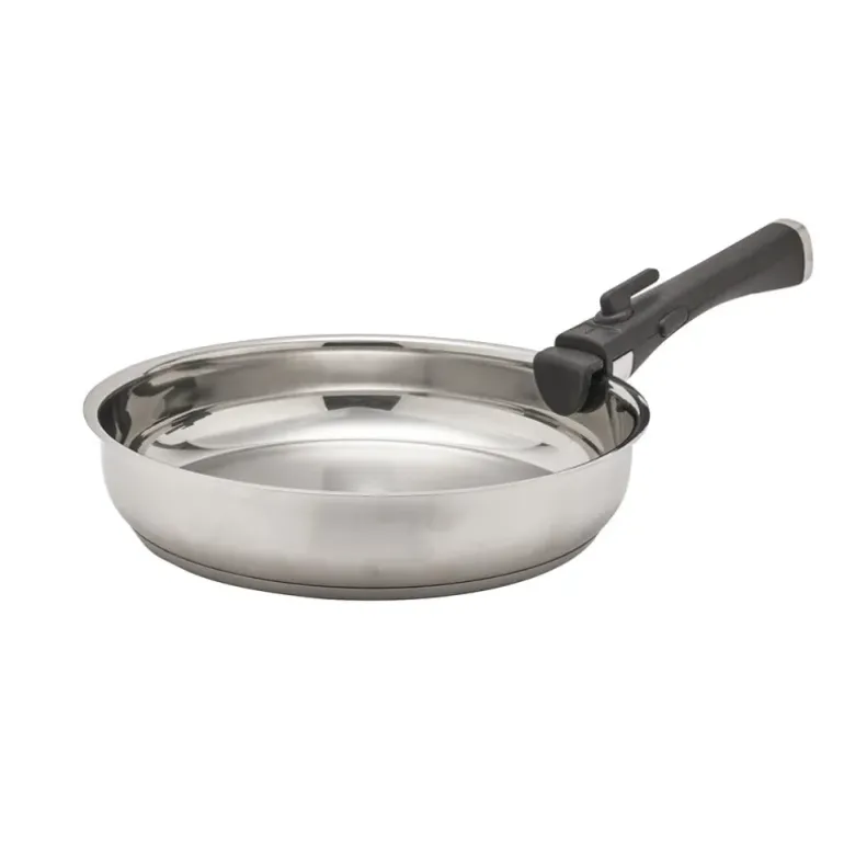 Lot de 3 Poêles acier inoxydable diamètres 20, 24 et 26 cm