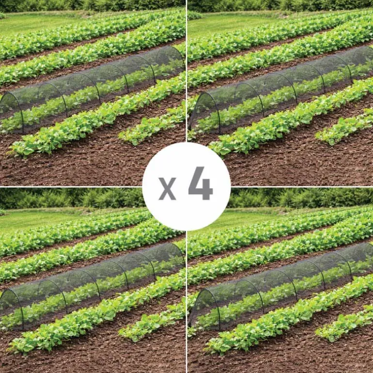 Lot de 4 Tunnels de protection pour potager maillé - 3 m