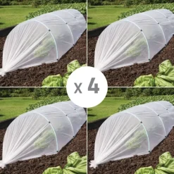 Lot de 4 Voiles de croissance semi-transparent 2,5x10m pour protection des cultures