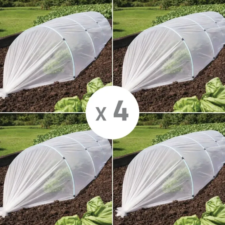 Lot de 4 Voiles de croissance semi-transparent 2,5x10m pour protection des cultures