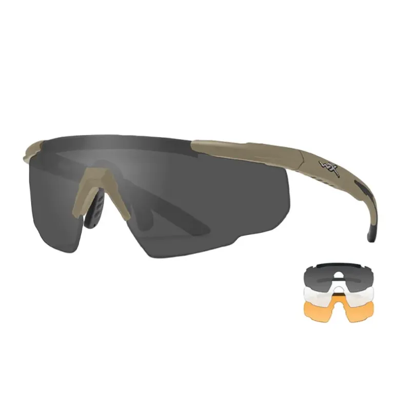 Lunette de protection pour tireur balistique 3 écrans kaki