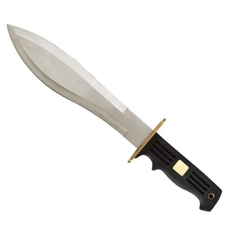 Machette lame acier inox 25 cm ép 4mm manche PVC noir + Fourreau