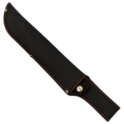 Machette lame acier inox 25 cm ép 4mm manche PVC noir + Fourreau