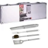 Mallette 4 ustensiles barbecue en acier inoxydable - Kit complet pour grillades