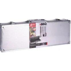 Mallette 4 ustensiles barbecue en acier inoxydable - Kit complet pour grillades