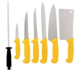 Mallette Valise du boucher acier inoxydable 7 pièces