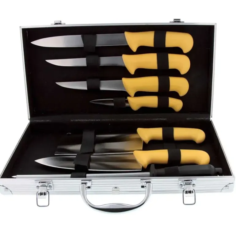 Mallette Valise du boucher acier inoxydable 7 pièces